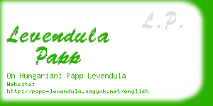 levendula papp business card